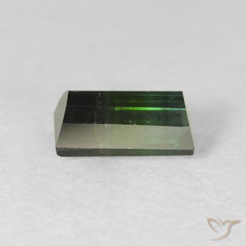 Turmalina Verde muito escuro Natural 1.14ct, baguete, VS
