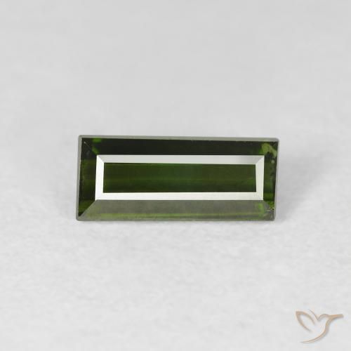 1.01ct Natural Verde escuro Turmalina, baguete, VS