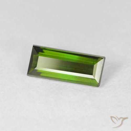 Turmalina Verde escuro Natural 1.01ct, baguete, VS