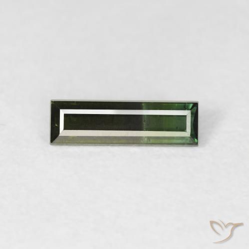 0.54ct Natural Verde muito escuro Turmalina, baguete, VS