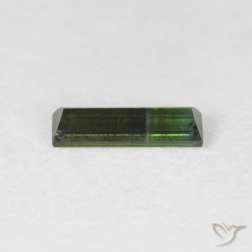 Turmalina Verde muito escuro Natural 0.54ct, baguete, VS