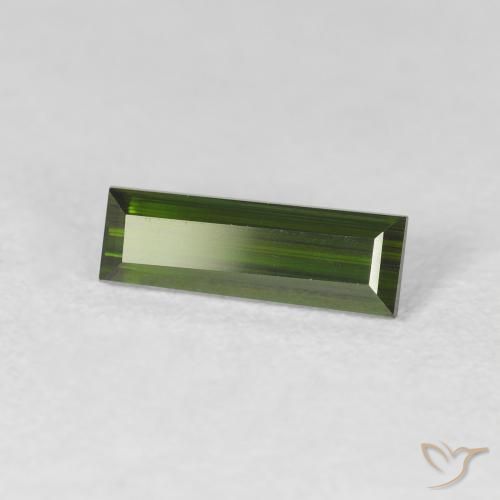 Turmalina verde escuro Natural 1.07ct, baguete, VS