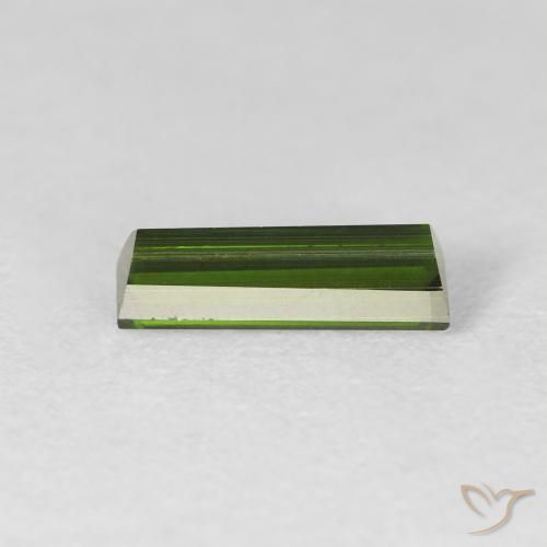 Turmalina verde escuro Natural 1.07ct, baguete, VS