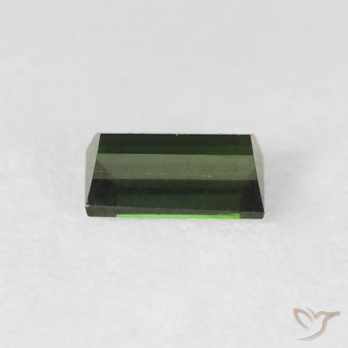 Turmalina Verde muito escuro Natural 0.74ct, baguete, VS