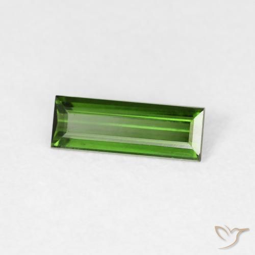Turmalina Verde escuro Natural 0.53ct, baguete, VVS-VS