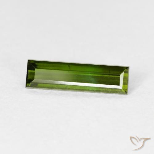 Turmalina Verde Terroso Natural 0.83ct, baguete, VVS-VS