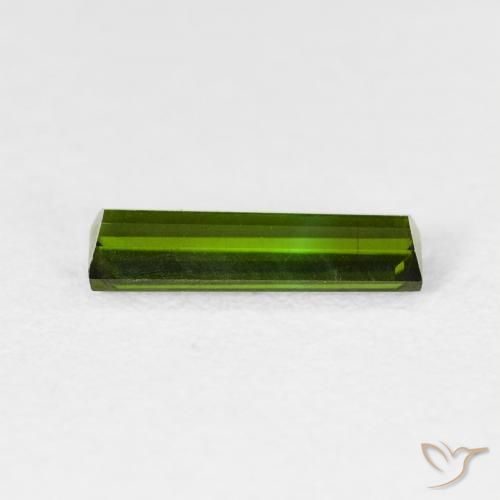 Turmalina Verde Terroso Natural 0.83ct, baguete, VVS-VS