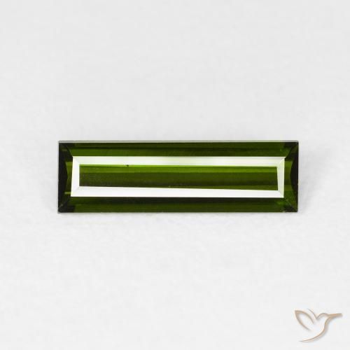 0.87ct Natural Verde escuro Turmalina, baguete, VVS-VS