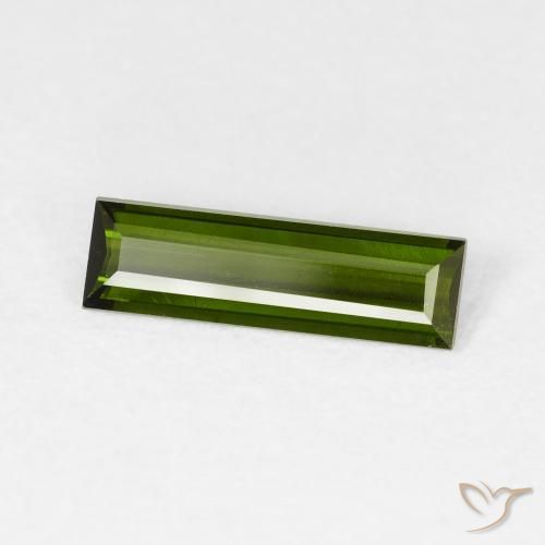 Turmalina Verde escuro Natural 0.87ct, baguete, VVS-VS