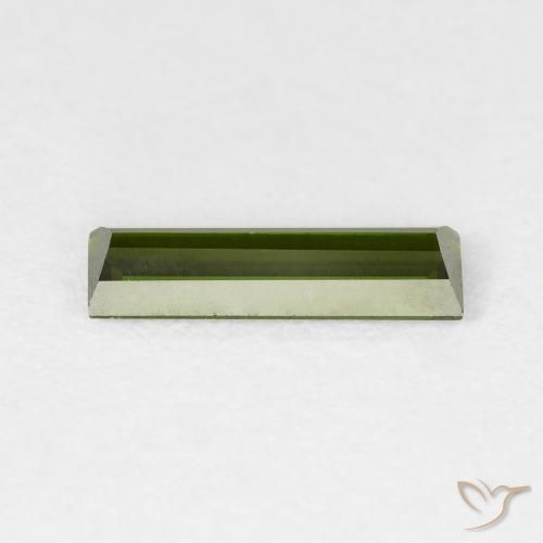 Turmalina Verde escuro Natural 0.87ct, baguete, VVS-VS