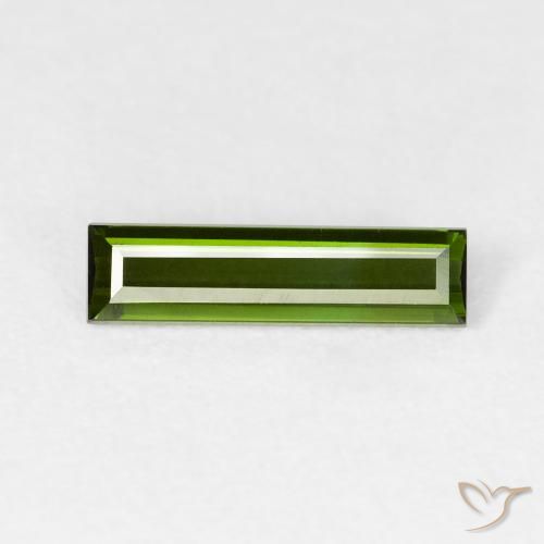 0.76ct Natural Verde escuro Turmalina, baguete, VVS-VS