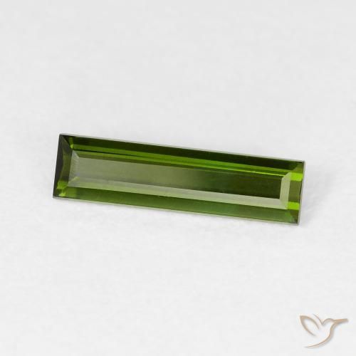 Turmalina Verde escuro Natural 0.76ct, baguete, VVS-VS