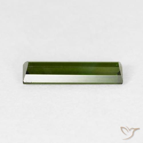 Turmalina Verde escuro Natural 0.76ct, baguete, VVS-VS