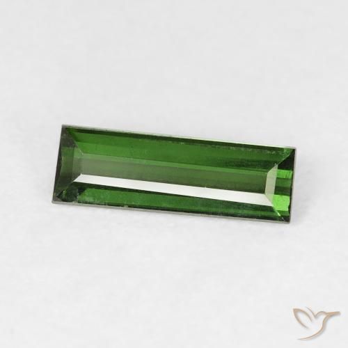 Turmalina Verde escuro Natural 0.77ct, baguete, VVS-VS