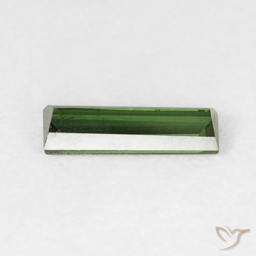 Turmalina Verde escuro Natural 0.77ct, baguete, VVS-VS