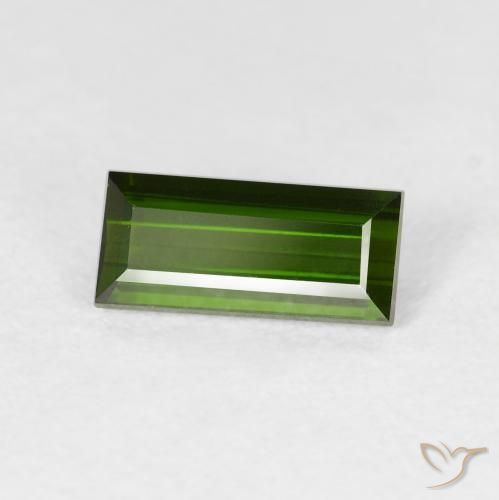 Turmalina Verde escuro Natural 1.10ct, baguete, VVS