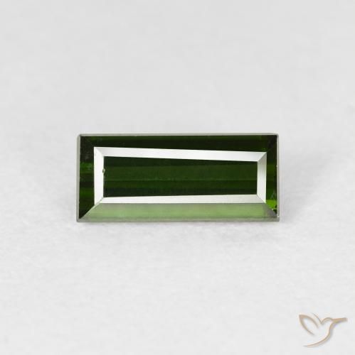 0.98ct Natural Verde Terroso Turmalina, baguete, VVS