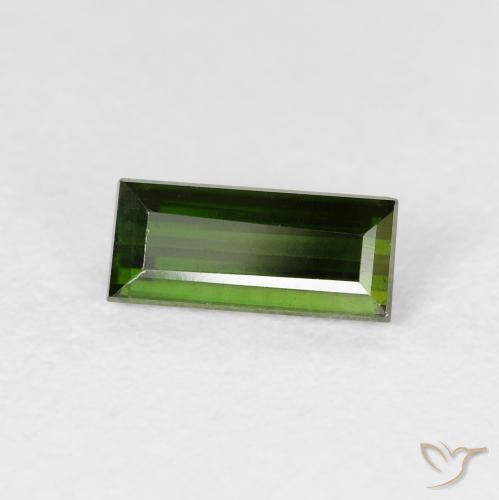 Turmalina Verde Terroso Natural 0.98ct, baguete, VVS