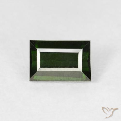 1.16ct Natural verde escuro Turmalina, baguete, VVS