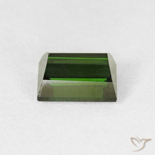 Turmalina verde escuro Natural 1.16ct, baguete, VVS