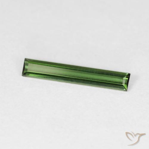 Turmalina verde escuro Natural 0.57ct, baguete, VVS