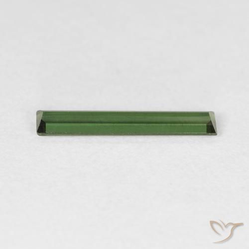 Turmalina verde escuro Natural 0.57ct, baguete, VVS