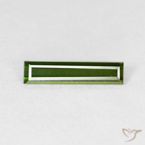 0.70ct Natural Verde Terroso Turmalina, baguete, VVS