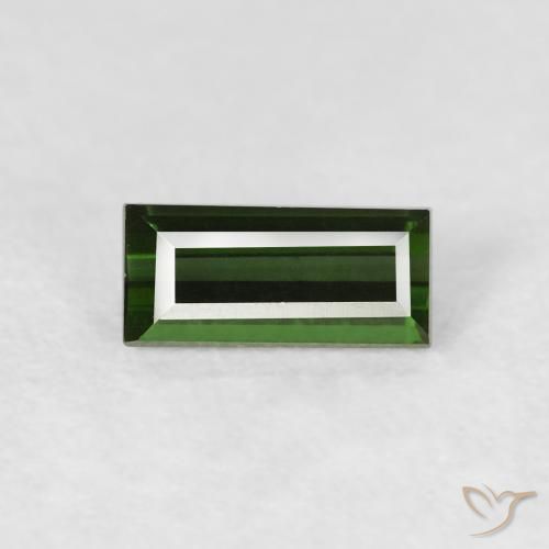 0.48ct Natural verde escuro Turmalina, baguete, VVS