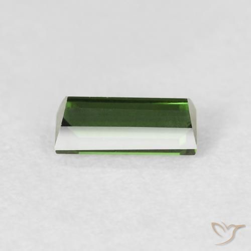 Turmalina verde escuro Natural 0.48ct, baguete, VVS