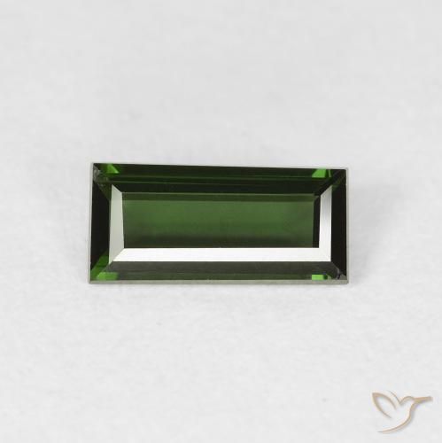0.71ct Natural Verde escuro Turmalina, baguete, VVS