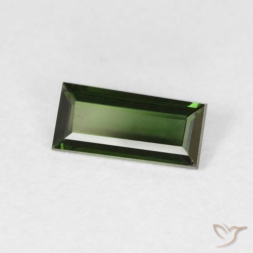 Turmalina Verde escuro Natural 0.71ct, baguete, VVS