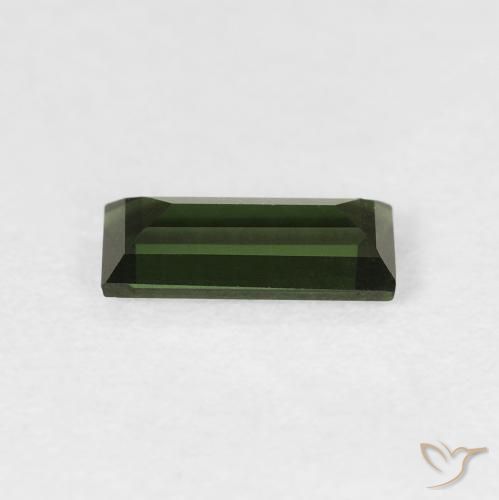 Turmalina Verde escuro Natural 0.71ct, baguete, VVS