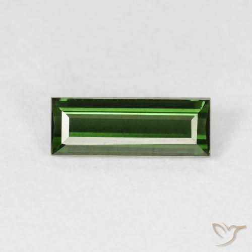 0.85ct Natural verde escuro Turmalina, baguete, VVS