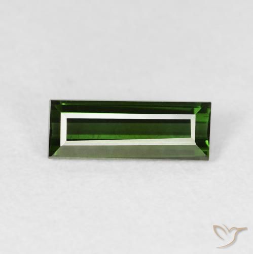 0.91ct Natural Verde Terroso Turmalina, baguete, VVS-VS