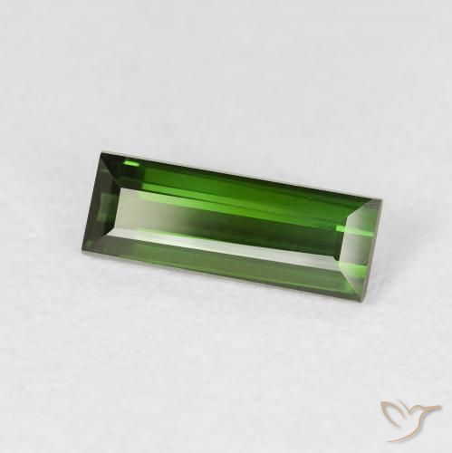 Turmalina Verde Terroso Natural 0.91ct, baguete, VVS-VS