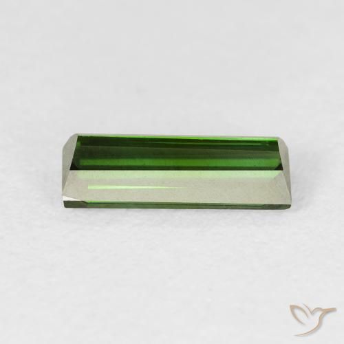 Turmalina Verde Terroso Natural 0.91ct, baguete, VVS-VS