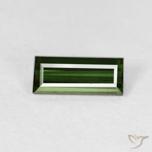 0.83ct Natural Verde floresta Turmalina, baguete, VVS