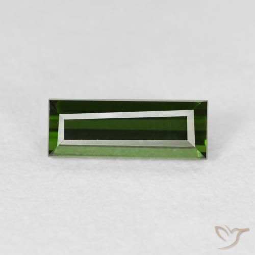 0.95ct Natural Verde floresta Turmalina, baguete, VVS