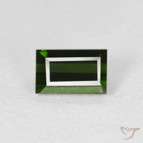 0.90ct Natural verde escuro Turmalina, baguete, VVS, Photo A