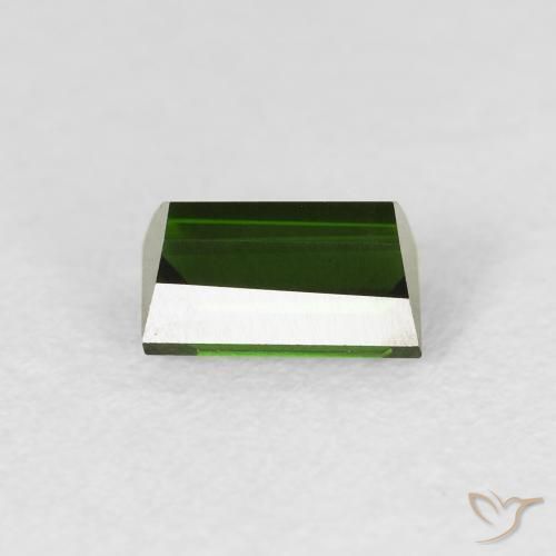 Turmalina verde escuro Natural 0.90ct, baguete, VVS