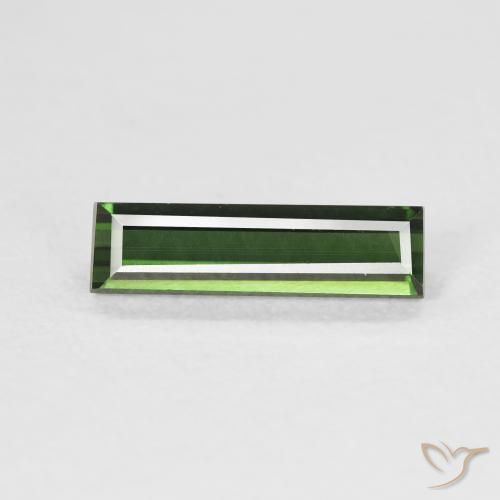 1.11ct Natural Verde escuro Turmalina, baguete, VVS