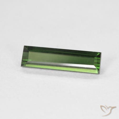 Turmalina Verde escuro Natural 1.11ct, baguete, VVS
