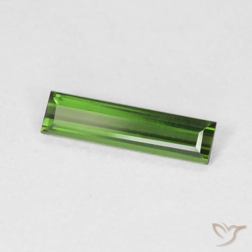 Turmalina verde escuro Natural 0.61ct, baguete, VVS