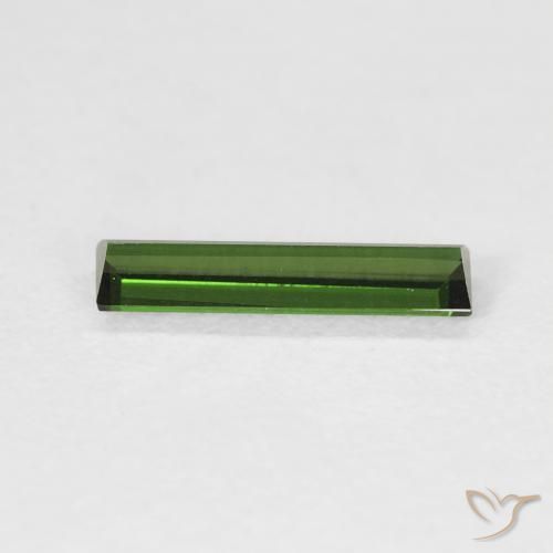 Turmalina verde escuro Natural 0.61ct, baguete, VVS