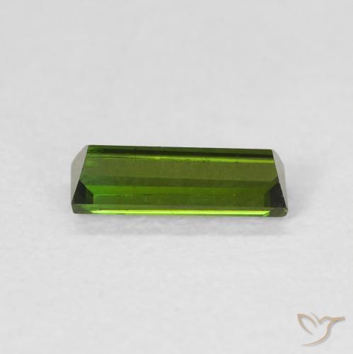 Turmalina verde escuro Natural 0.66ct, baguete, VVS