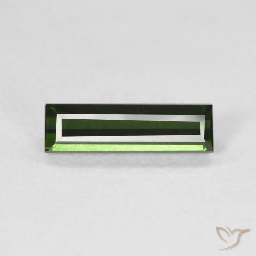 1.20ct Natural verde escuro Turmalina, baguete, VVS