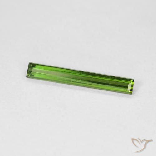 Turmalina verde escuro Natural 0.47ct, baguete, VVS