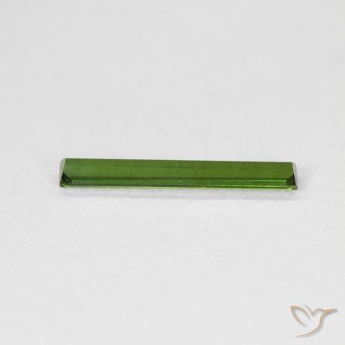 Turmalina verde escuro Natural 0.47ct, baguete, VVS