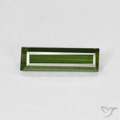 0.67ct Natural Verde amarelado Turmalina, baguete, VVS