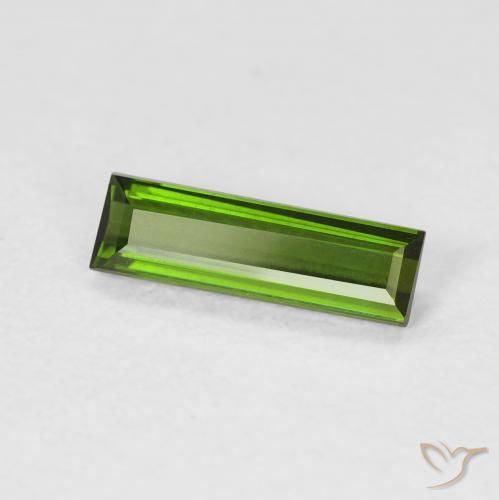 Turmalina Verde amarelado Natural 0.67ct, baguete, VVS